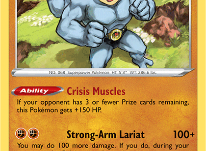 Pokemon trading card game Sword and Shield Lost Origins spoilers - card preview image showing Machamp