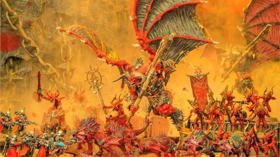Warhammer 40k codex updates Khorne day - an army of Khorne daemons miniatures