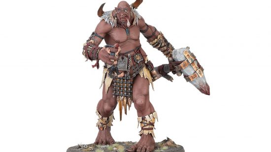 Age of Sigmar Sons of Behemat Beast Smasher Mega Gargant reveal - Warhammer Community photo showing the front side of the beast smasher mega gargant model
