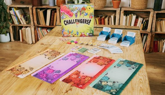 Challengers board game announced - photo of Challengers box and contents from Zman Games