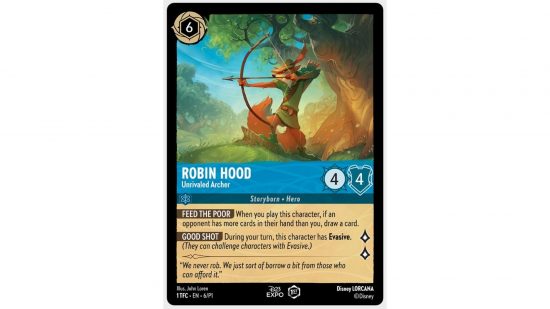 Disney Lorcana D23 cards revealed - TCG card of Robin Hood