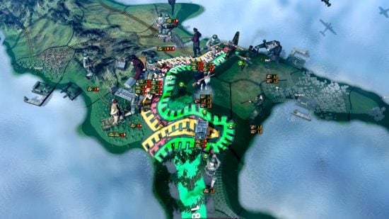 Hearts of Iron 4 By Blood Alone DLC review - author screenshot showing a battle taking place on the Italian mainland