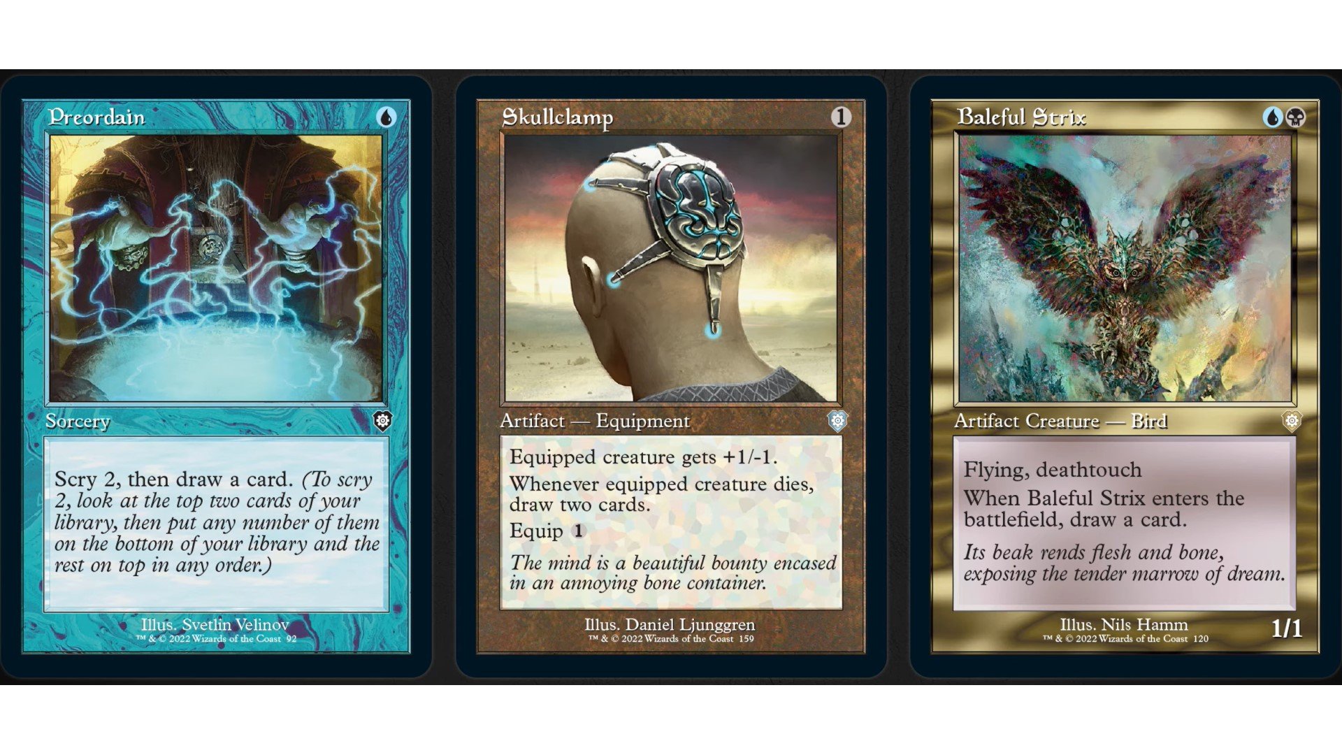 Magic the Gathering the brothers' war commander cards with old frames