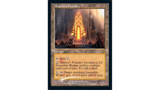 Magic the Gathering the brothers' war spoiler for the card Mishra's Foundry