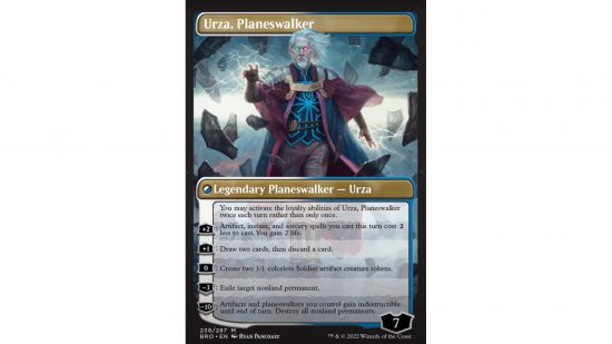 Magic the Gathering the brothers' war spoiler for the card urza planeswalker