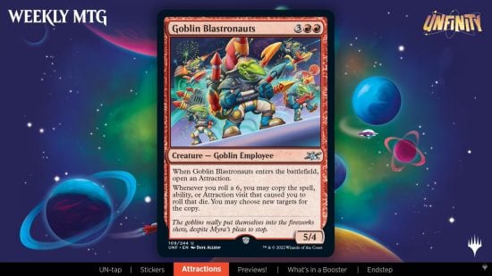 MTG Unfinity spoilers - the MTG card goblin blastronauts