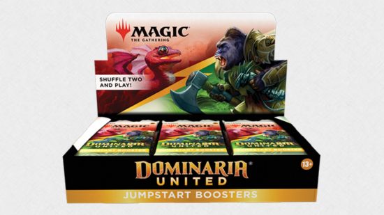 MTG Dominaria United Jumpstart unique cards - Jumpstart booster set packaging from Wizards of the Coast