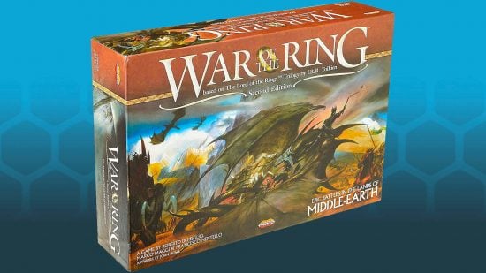 War of the Ring board game 2023 version news - Ares Games image showing the box art for the War of the Ring board game