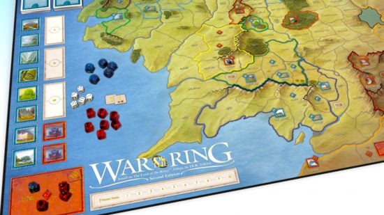 War of the Ring board game 2023 version news - Ares Games image showing the board from the War of the Ring board game