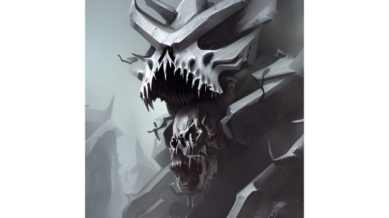 Warhammer 40k AI minis - AI art of a Chaos Grey Wolves Techmarine