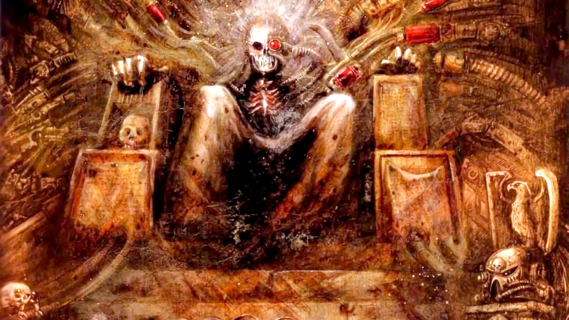 Warhammer 40k Emperor of Mankind guide - Games Workshop artwork showing the Emperor entombed on the Golden Throne