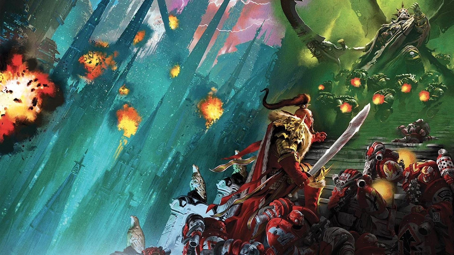 Warhammer 40k Jaghatai Khan guide - Warhammer Community image showing Jaghatai Khan fighting at the Siege of Terra