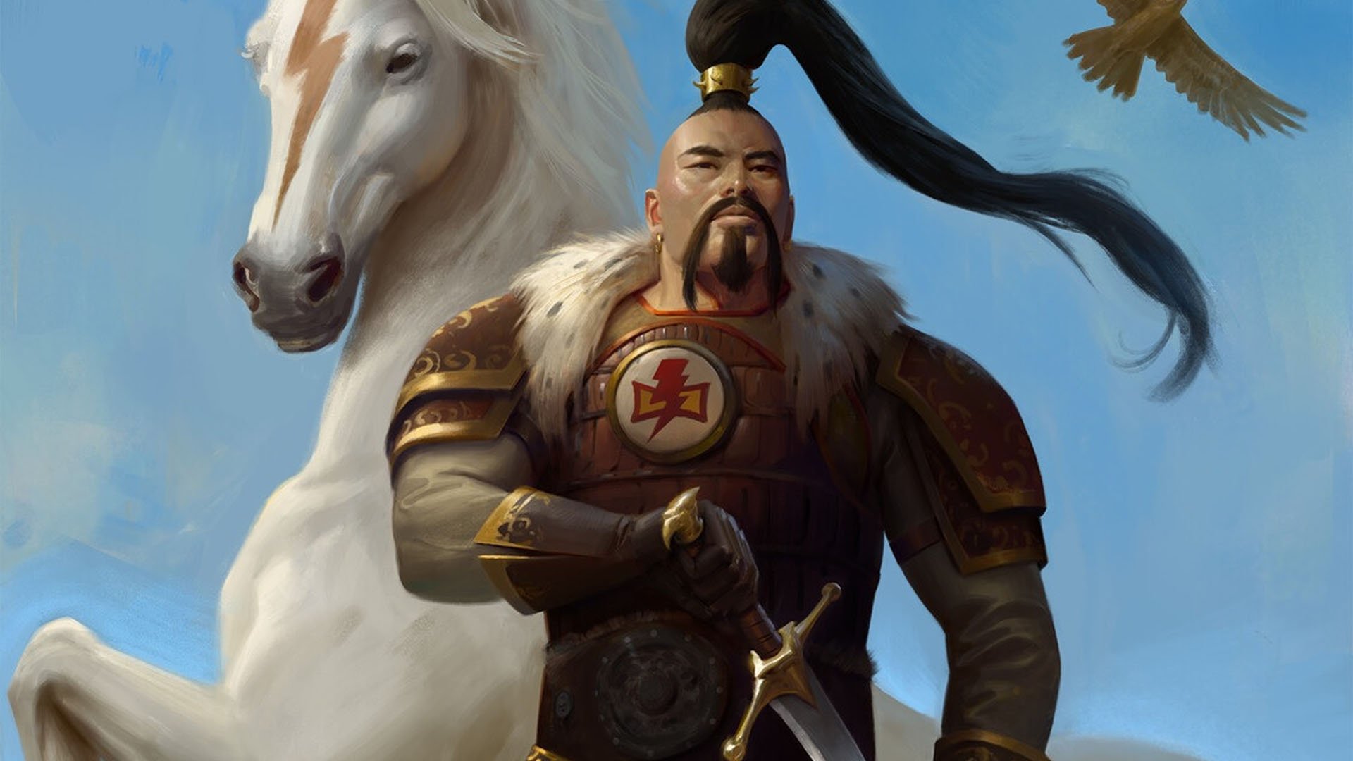 Warhammer 40k Jaghatai Khan guide - Warhammer Community image showing an artwork of the young Jaghatai Khan on Chogoris with a horse