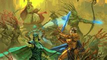 Warhammer Age of Sigmar Soulbound - a party of adventurers preparing for a fight