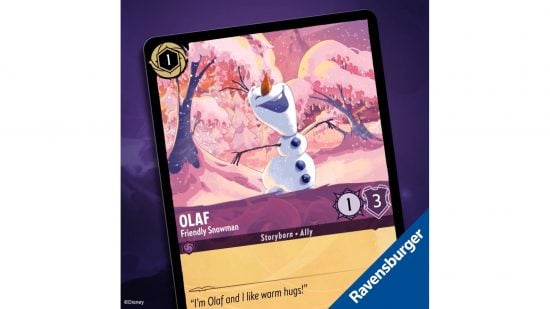 Disney Lorcana release date - Olaf card from Ravensburger