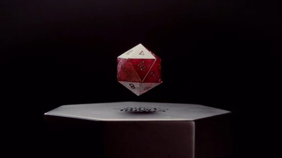 DnD dice - a red floating d20