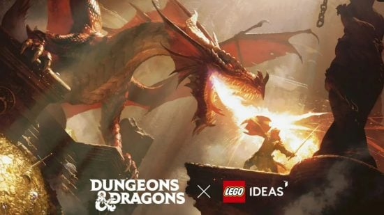 DnD LEGO fan design challenge promotional art of a dragon