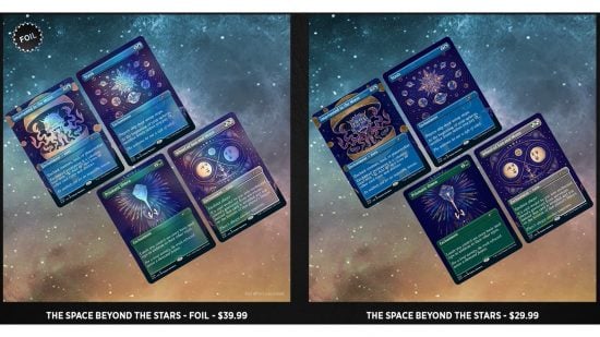 MTG Secret Lair Space themed Beyond the Stars cards