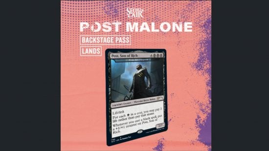 Magic the Gathering Post Malone Secret Lair card featuring Post Malone