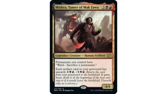 MTG The Brothers War spoilers: The MTG card Mishra Tamer of Mak Fawa
