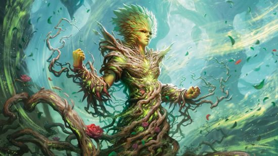 MTG The Brothers' War artwork of an elemental with tree branches growing all over it