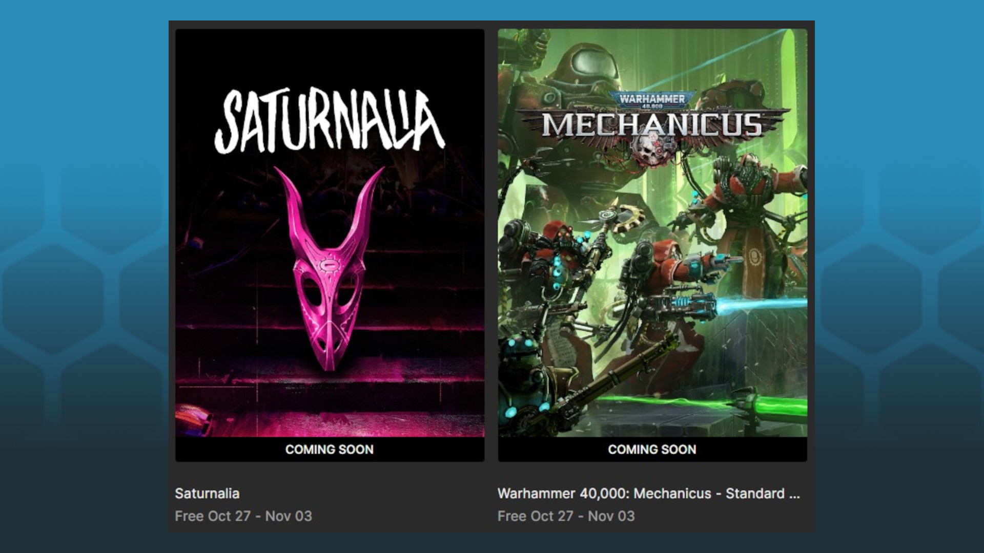 Epic Games Store solta os jogos Saturnalia e Warhammer 40,000 de graça -  Drops de Jogos