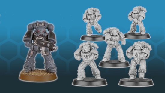 Warhammer 40k Rogue Trader classic units - Games Workshop photos of classic Mk V power armour marines