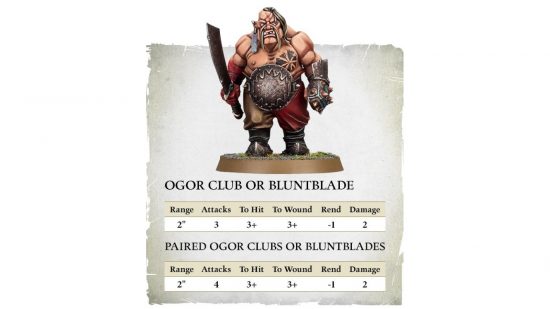 Warhammer Age of Sigmar Ogor Mawtribes rules update - Ogor Glutton rules text and mini image from Games Workshop