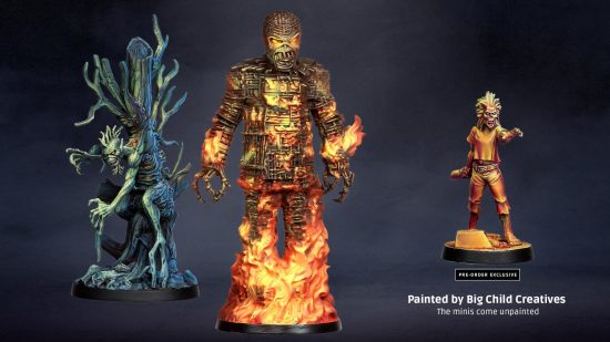 Zombicide - Two large Iron maiden Eddie miniatures, painted
