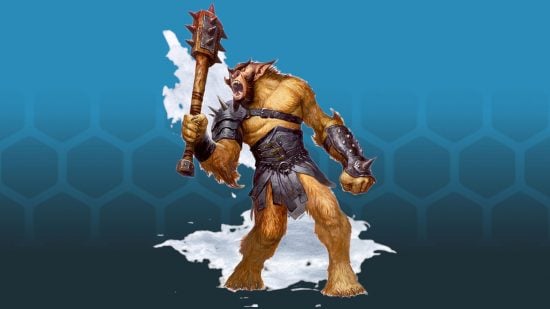 DnD Bugbear 5e race guide - Wizards of the Coast artwork showing a Bugbear fighter with a spiked club