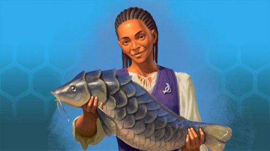 DnD Dragonlance first chapter preview - Wizards of the Coast art of the mayor of Vogler holding a fish