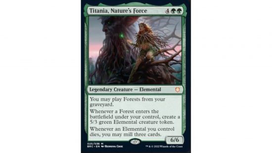 Magic the Gathering Brothers War card Titania Natures Force