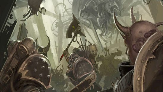 Warhammer 40k Arks of Omen - Games Workshop image showing Chaos Space Marines in battle
