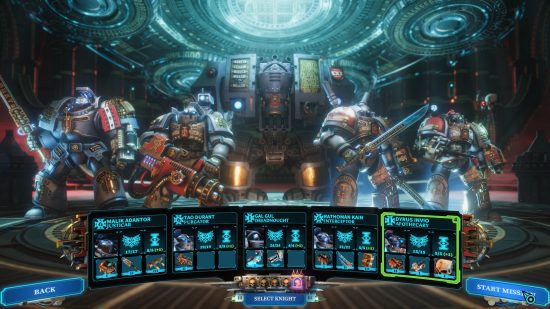 Warhammer 40k Chaos Gate Daemonhunters DLC Duty Eternal release date - Complex Games screenshot showing the Venerable Dreadnought in the squad select screen