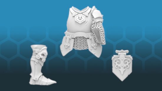 Warhammer Age of Sigmar Cities of Sigmar custom components - Games Workshop image showing 3d models of the new Cities of Sigmar armour piece components