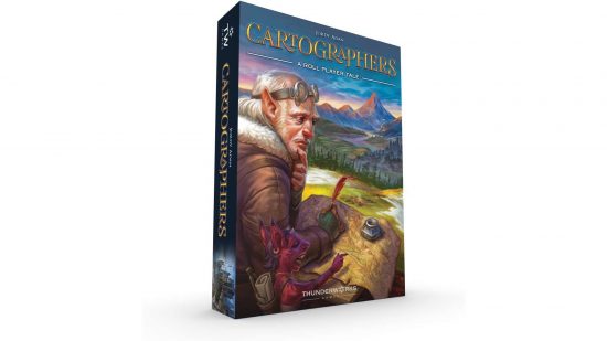Best cheap board games guide - publisher sales photo showing the Cartographers board game box art