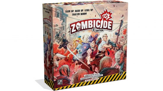 Best horror board games guide - publisher sales photo showing the Zombicide board game box art