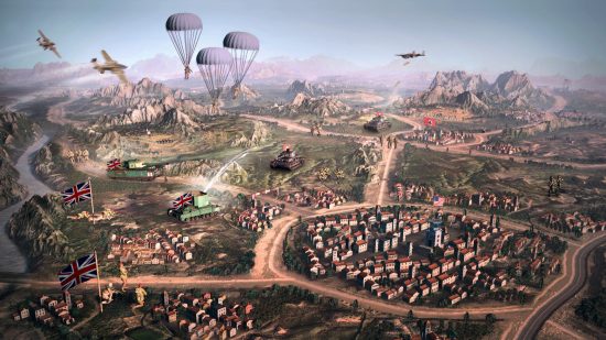 Company of Heroes 3 release date - screenshot showing a stylised map mode version of Italy.