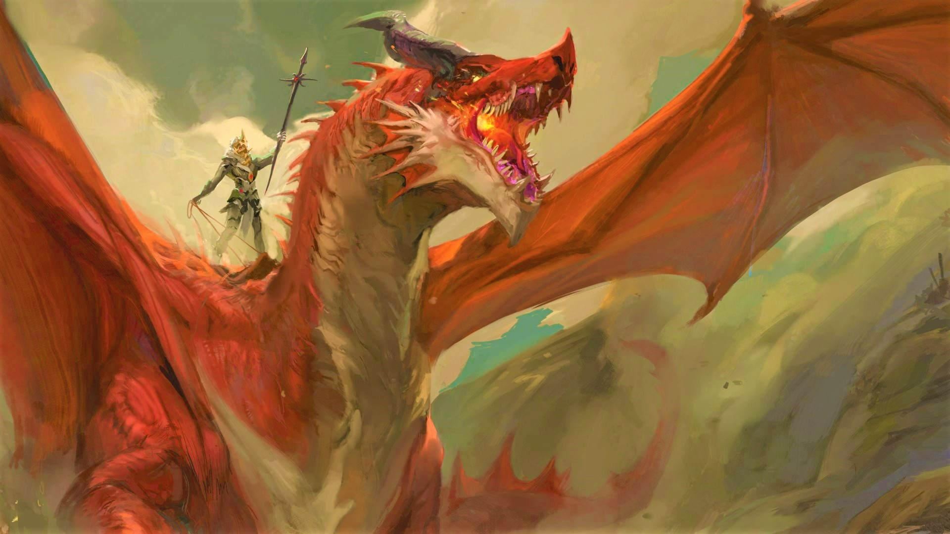 DnD Dragonlance: Shadow of the Dragon Queen review - Wizards of the Coast art of a general riding a red dragon