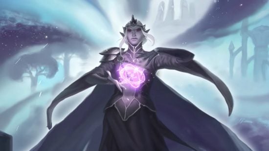 DnD Wish 5e - a wizard casting a powerful spell, with lines of power swirling around them.