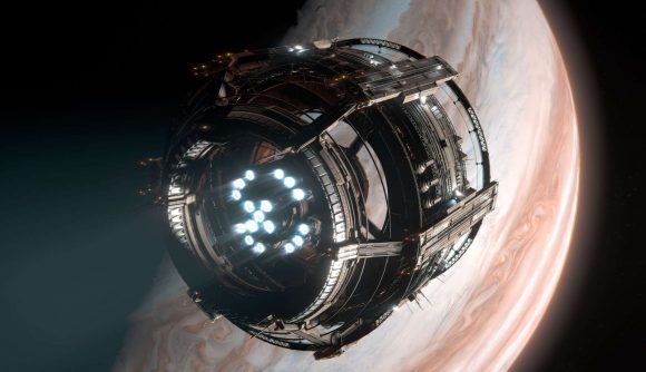 The exterior of a space station in Ixion