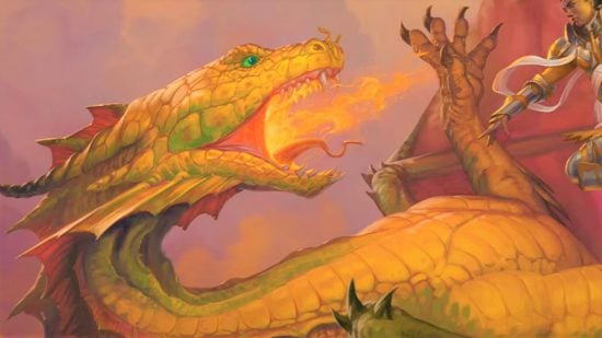 MTG Dominaria Remastered storm - Wizards of the Coast art of Shivan Dragon
