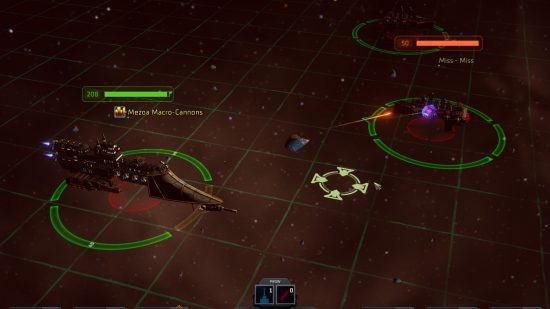 Warhammer 40k rogue trader alpha build screenshot, game by Owlcat Games, two space ships trade fire in the void