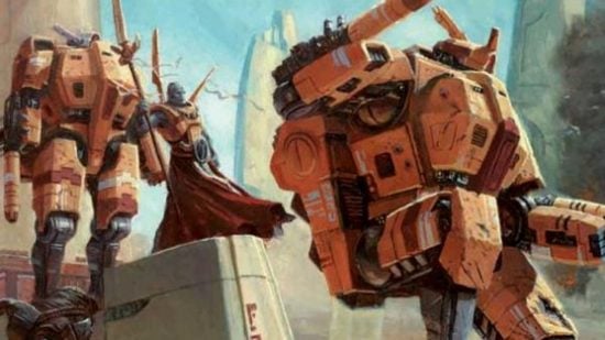 Warhammer 40k Tau Empire army guide - Games Workshop image showing Crisis Battlesuits from the Tau Sept