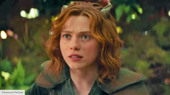 DnD movie eyerolls - Sophia Lillis as the Tiefling Druid, Doric, in Dungeons and Dragons: Honor Among Thieves