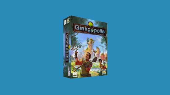 Best tile games: Ginkopolis. Image show the game's box.