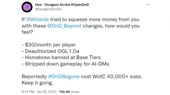 DnD playtest misinformation - tweets from Dungeon Scribe