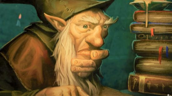DnD playtest misinformation statement - Wizards of the Coast art of a gnome pondering books