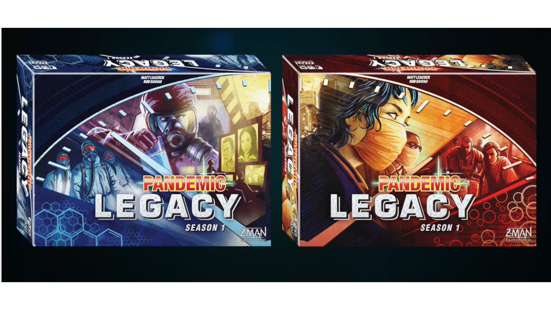 Legacy board games - Pandemic Legacy: Season 1 red and blue boxes