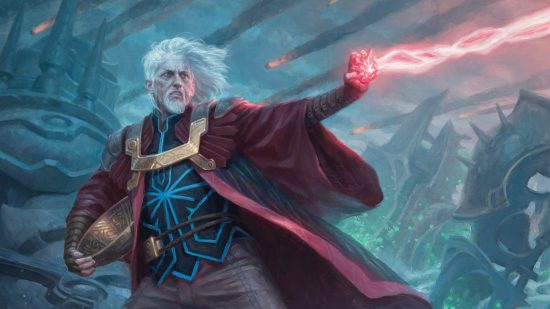 MTG Jumpstart - Artwork of Urza firing a red beam from the mightstone